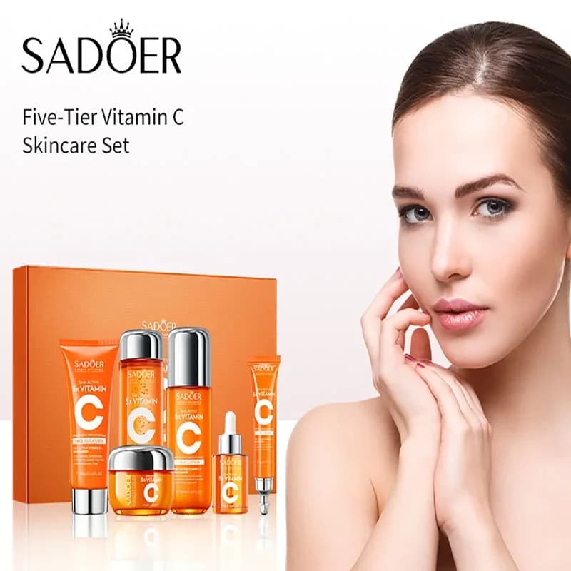 6 Pz/Lot Cream For Face Hydrating Detergent For Face Siero Toner Cream For Eyes Beauty Face Treatment Vitamin C Set For Skin Care