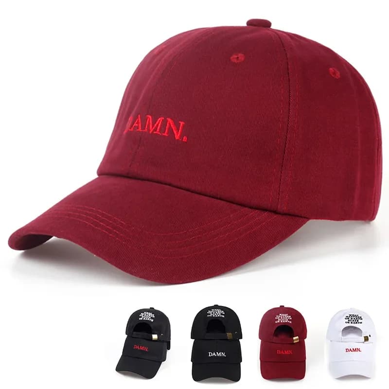 Nuovi Cappellini da Baseball di Lusso Unisex con Ricamo 'DAMN', Cappello Snapback Hiphop per Uomo e Donna, Cappello Casual da Esterno con Protezione Solare, Gorras Hombre