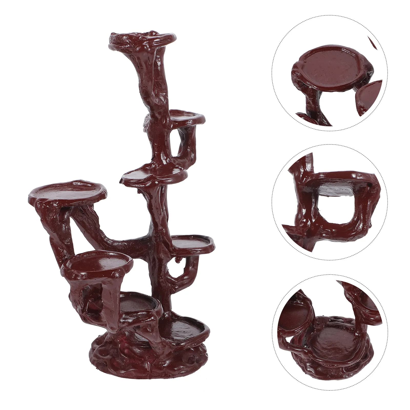 Supporto per Piante da Interno in Resina Premium Multistrato per Piante Grasse, Bonsai e Piante in Vaso - Porta Vaso Decorativo Naturale e Stabile