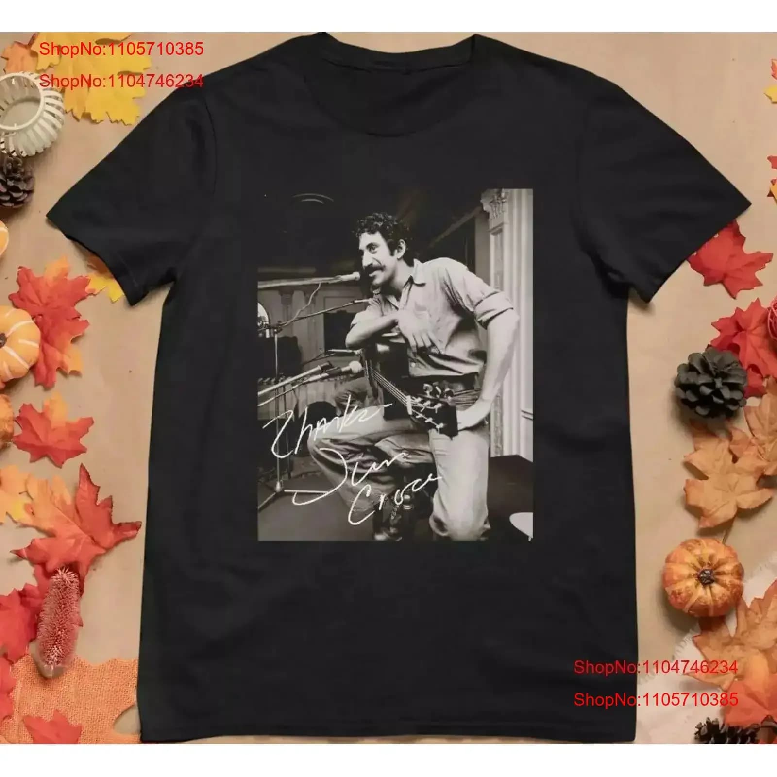 Jim Croce Signature Live Guitar T Shirt Black S 5XL vintage Washed Stretched designer clothes Comfortable vintage Washed