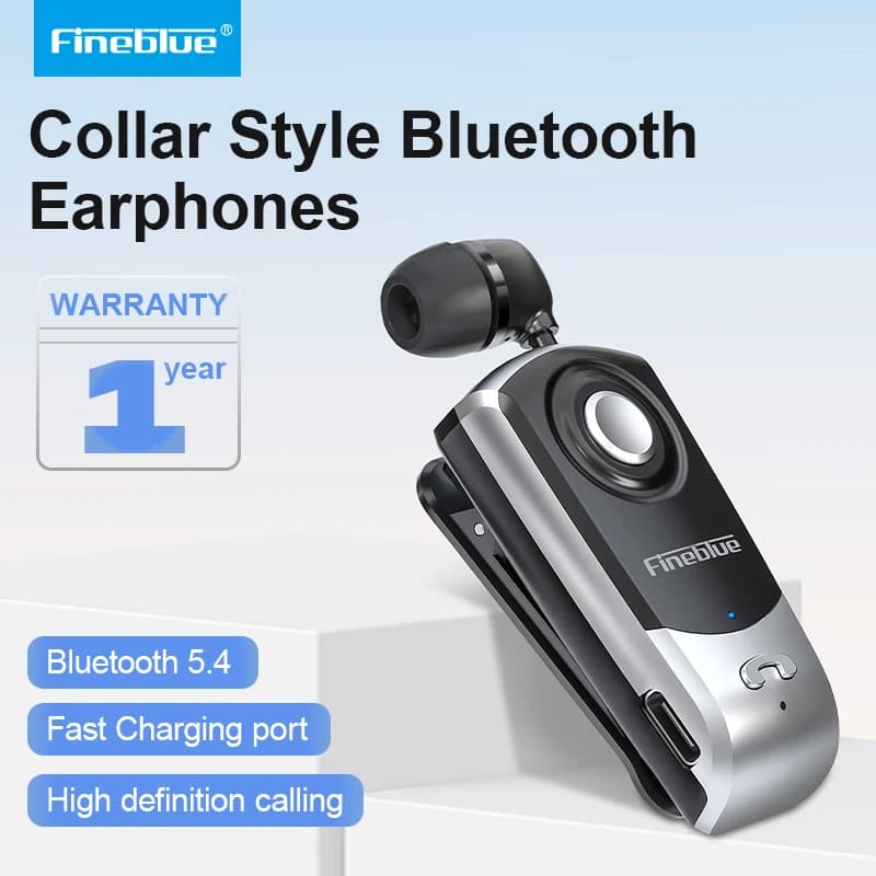 Fineblue F960 Auricolare Bluetooth senza fili Orecchie in loto con clip per filo Cuffie retrattili vivavoce per Powersports pk F920