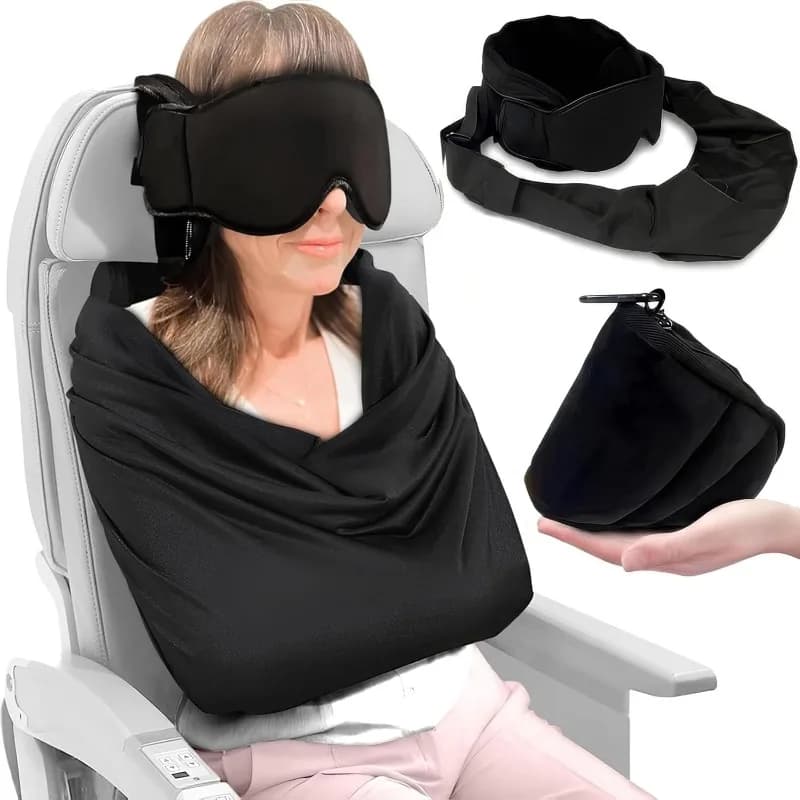 3-in-1 Adjustable EyeMask Airplane Sleep Support System Travel Pillow Multi-Use Office And Home Comfortable Pillow for Traveling