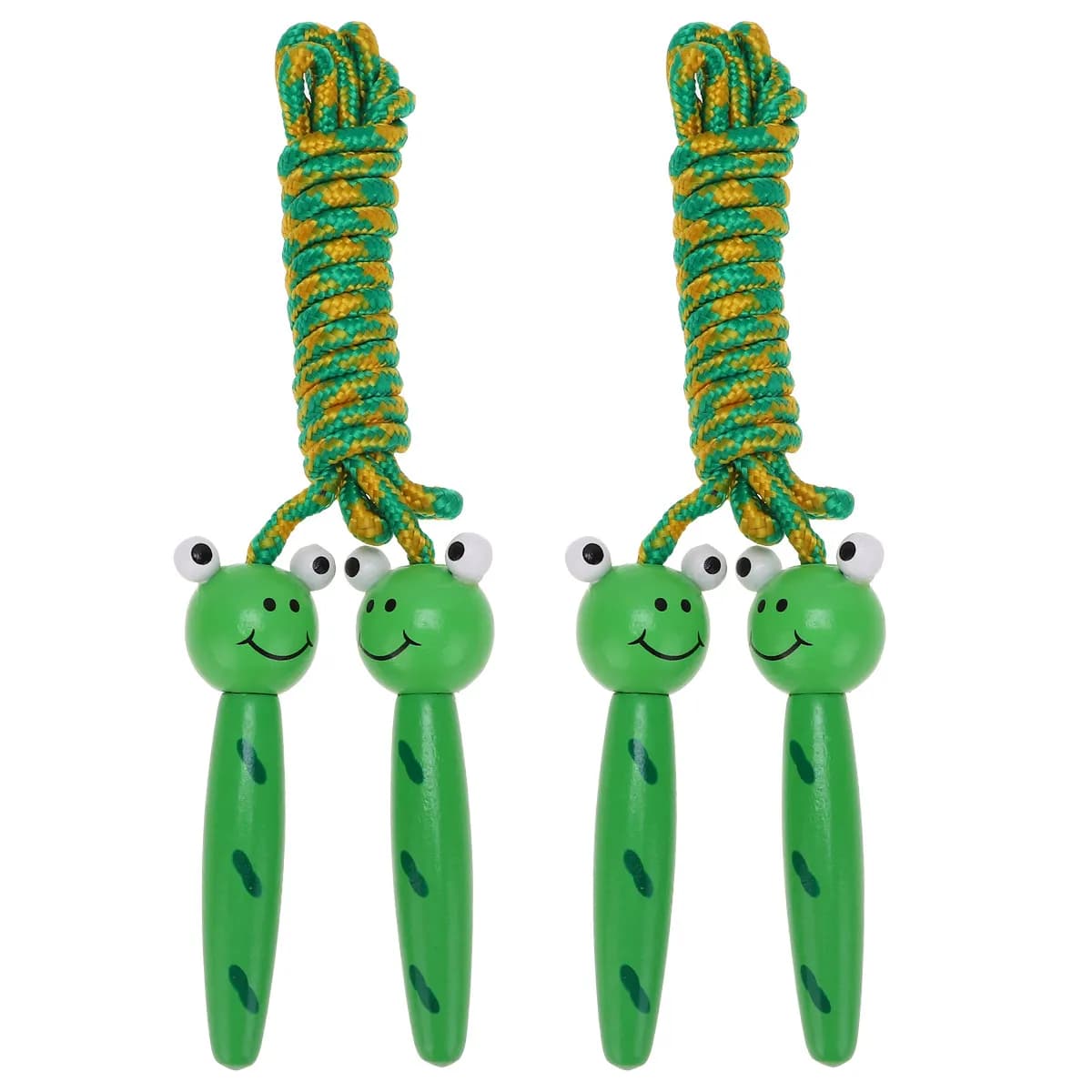 2Pcs Kids Jump Ropes Wooden Handle Cartoon Pattern Skipping Ropes Exercise Outdoor Indoor Fitness Training Healthy Workout