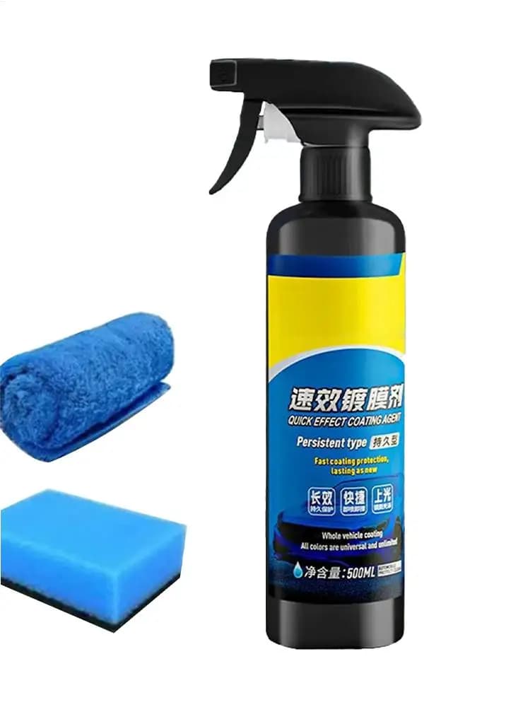 Spray per Rimozione Macchie a Effetto Rapido da 500ml, Liquido per Rivestimento Nano Auto, Cera Lucidante per Vernice, Strato Impermeabile per Camion e Moto