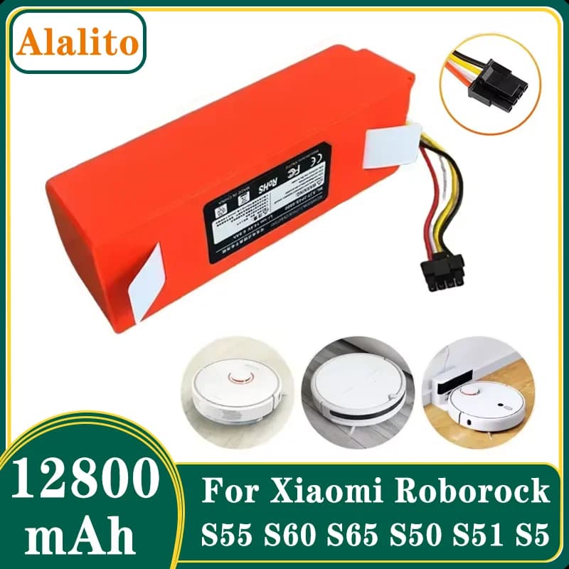 12800mAh Battery Pack Replacement for Roborock S8 Pro Ultra S50 S5 Max S7 MaxV Ultra S7 S6 Q7 Q5 Robotic Vacuum Cleaner Parts