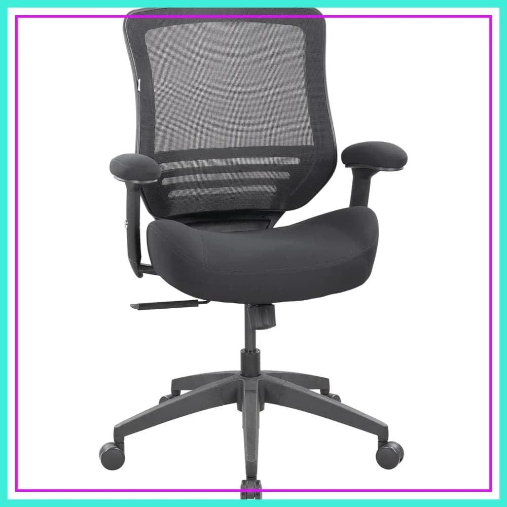 Sedia da Ufficio Ergonomica in Rete con Cuscino Spesso, Braccioli Regolabili e Supporto Lombare, Sedia da Scrivania per Casa e Ufficio (Nera)