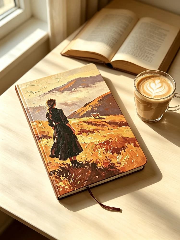 Notebooks With Gold Foil Stamping, Color-Printed Diaries, And Dreamlike Oil Painting Illustrations On The Inner Pages