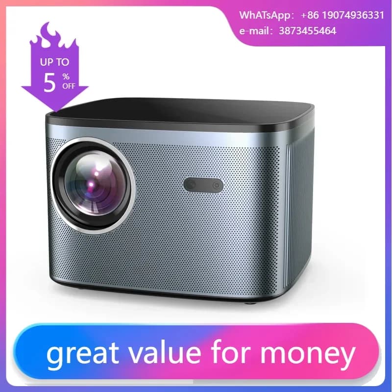 Mini proiettore Android 9.0 Proiettore portatile Full HD 1080P 5G WiFi BT Video Proiettore 4K compatibile con smartphone