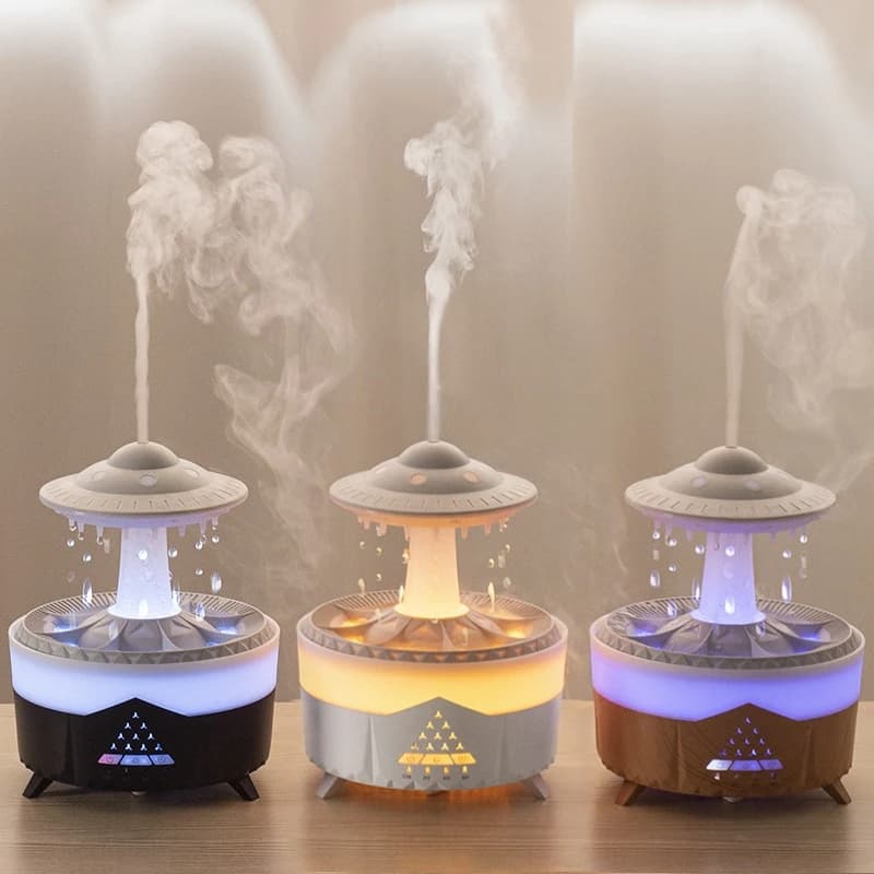 Raindrop UFO Shape Air umidificatore 2/4/8H Timing Colorful Night Light aromaterapia diffusore di olio essenziale casa camera da letto migliori regali