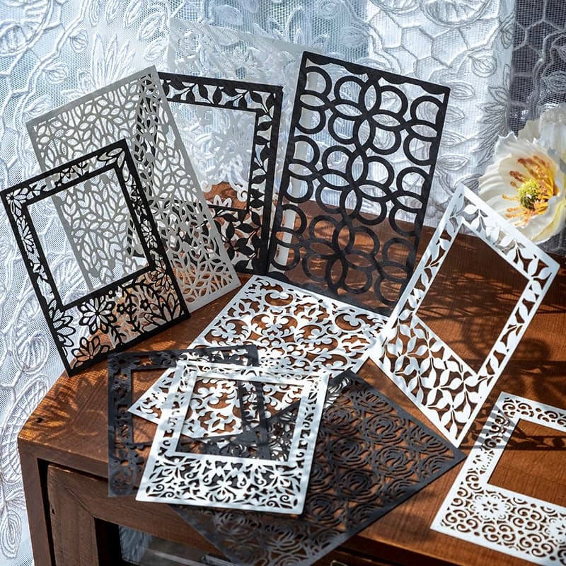 20 Pezzi di Carte Decorative con Bordo Cavo, Design di Cornici Irregolari Intagliate di Lusso, Carte Rigide per Collage e Scenari di Diari