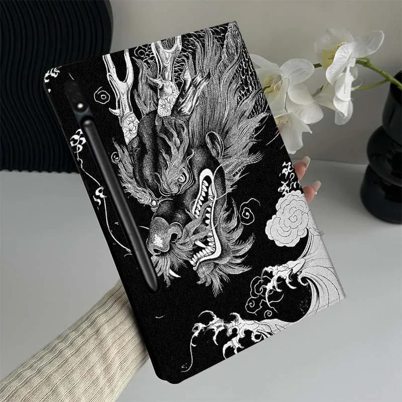 Art Retro Dragon cool Snake For Samsung Galaxy Tab S7 S8 S9 S10 11 12.4 13.1 FE Plus Lite Inch Cover Tablet Case
