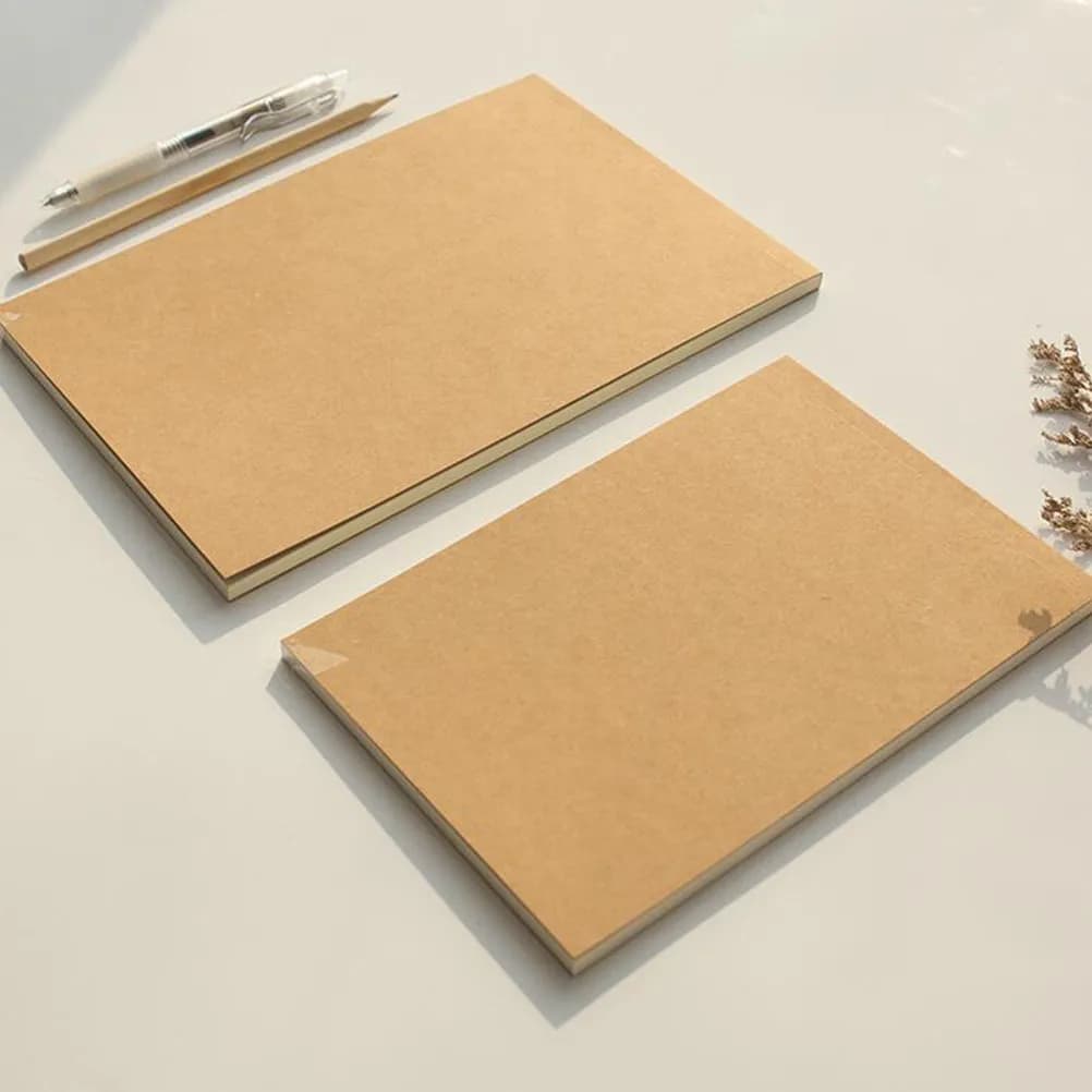 Kraft Paper Notebook M Size Blank Pages Retro Chic Journal Sketchbook Diary Notepad Drawing Writing Pad Travel Planner Daily Use