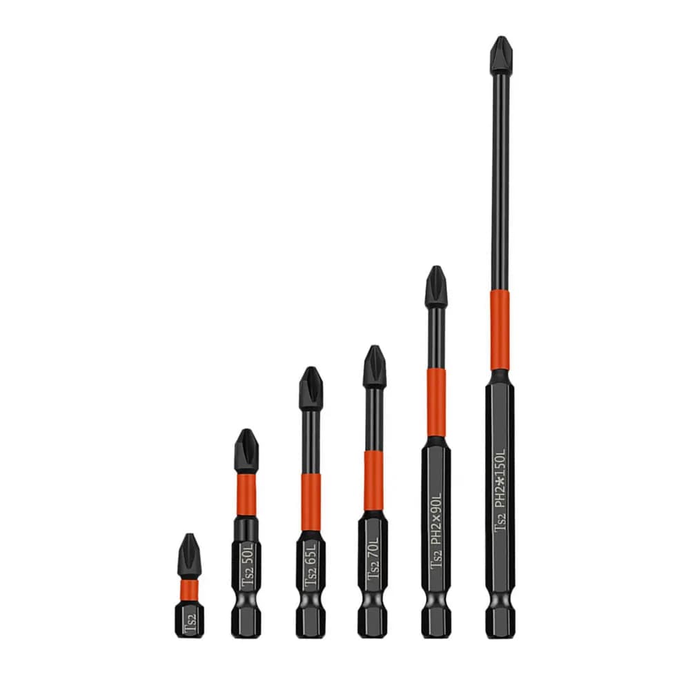 6 pz PH2 Set di Cacciaviti Lotto Magnetico Testa Impatto Forte Croce Elevata Durezza 25/50/65/70/90/150mm Anti antiscivolo Impermeabile