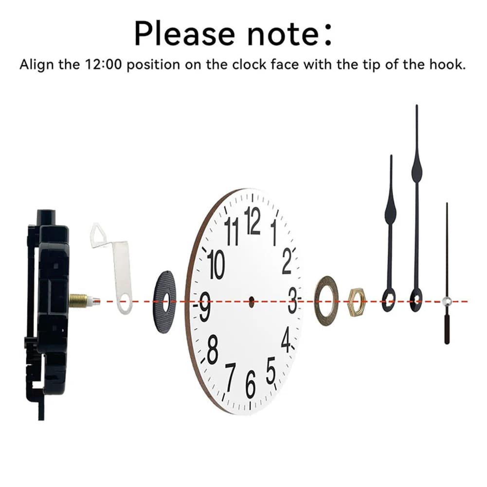 Kit Orologio a Pendolo Fai-da-Te Include 2 Meccanismi, 6 Lancette Decorative in Metallo e Rondelle Necessarie per la Personalizzazione