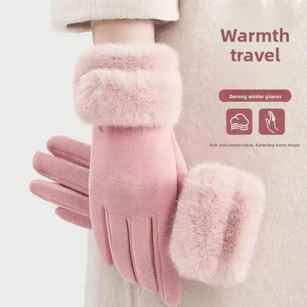 Guanti invernali per touchscreen da esterno Guanti da donna ispessiti antivento Guanti da ciclismo traspiranti foderati in pile Mantieni al caldo