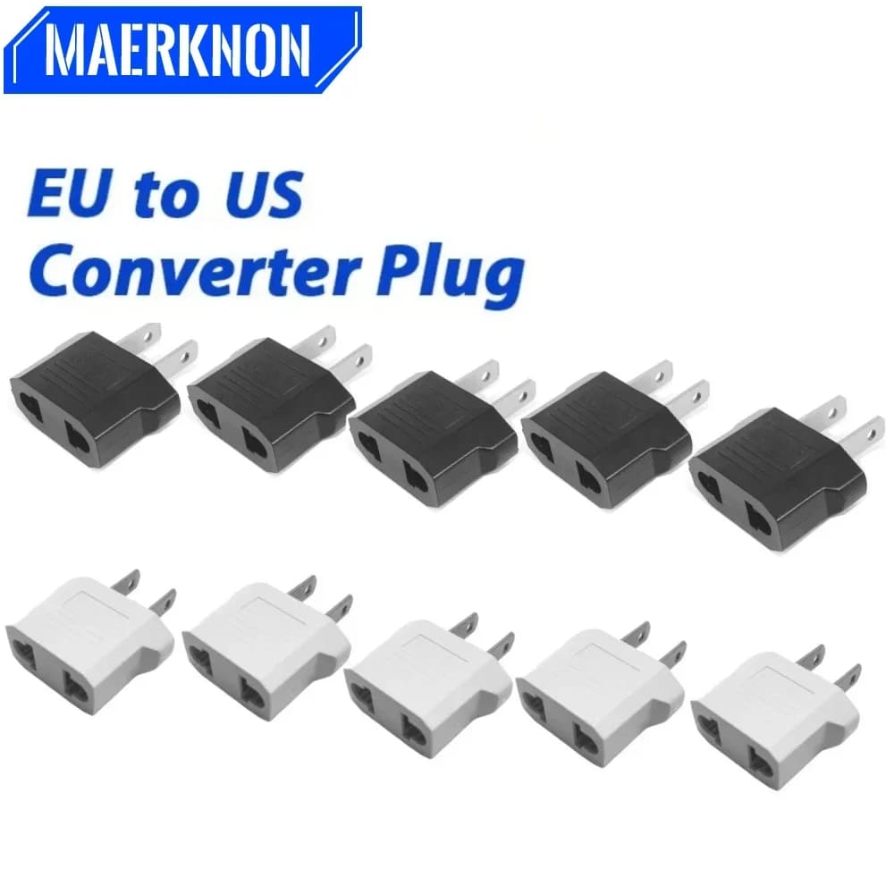3/5/10pcs Europeo Euro EU a US USA Spina Adattatore per caricabatterie da viaggio Convertitore di presa di alimentazione Tipo C Spina Prese elettriche Presa CA