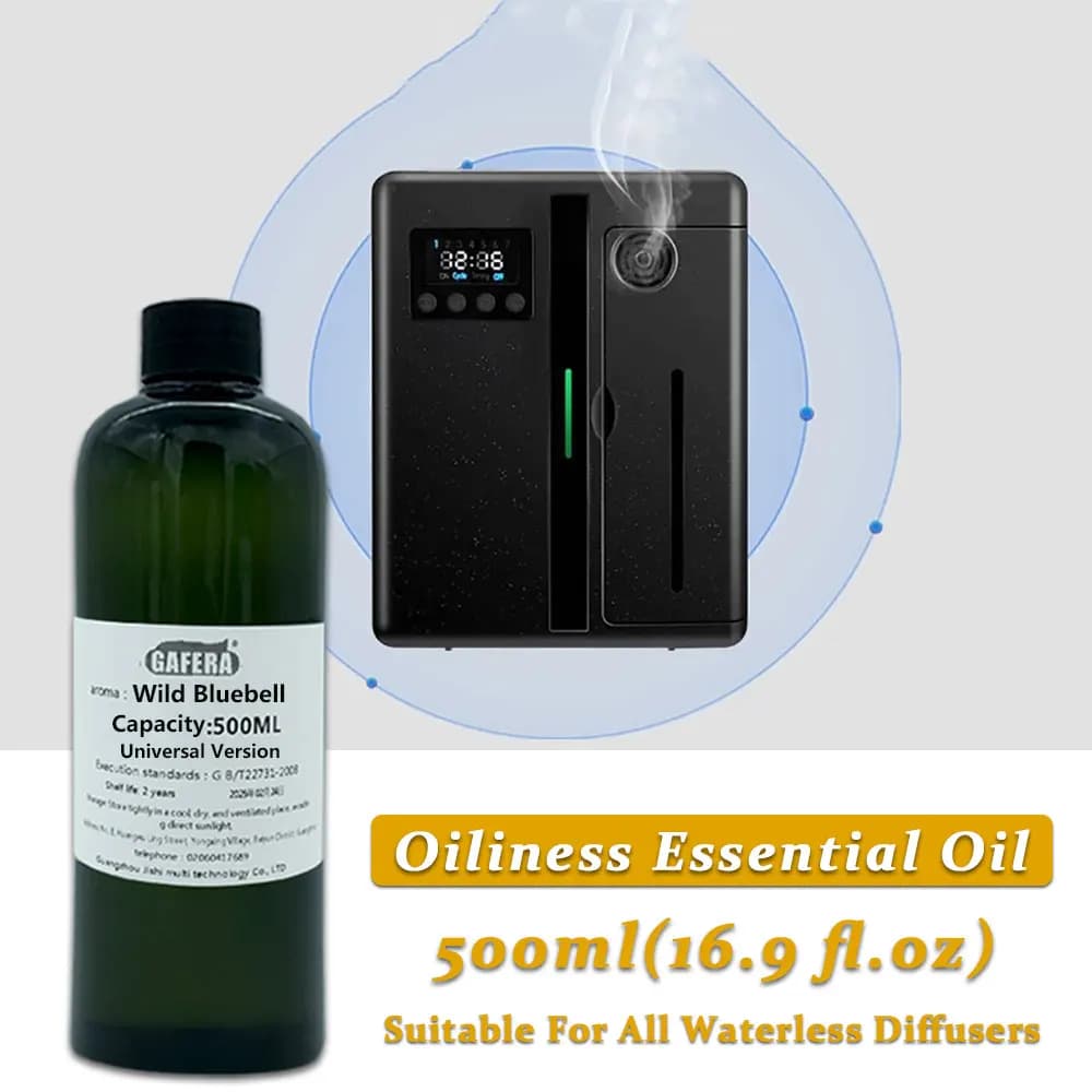 GAFERA 500 ml (16,9 fl.oz) Oli essenziali Wild Bluebell - Per diffusore senza acqua, diffusore di hotel di lusso che riforna l'olio per aromaterapia