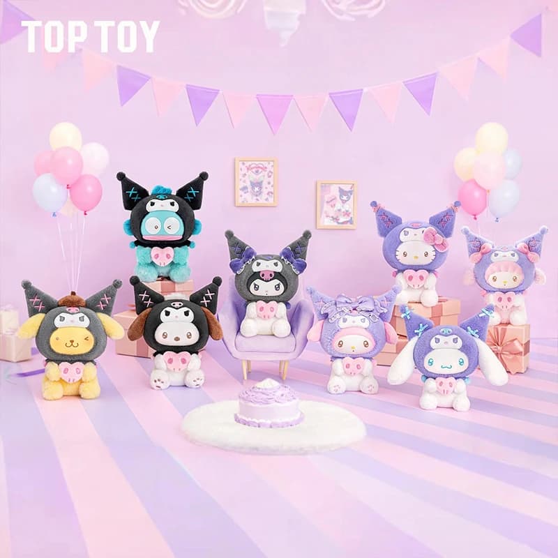 Autentica Scatola a Sorpresa Sanrio Kuromi Party Series, Ciondolo in Vinile, Collezione di Bambole Carine, Ornamento da Scrivania, Regalo di Tendenza per Ragazze