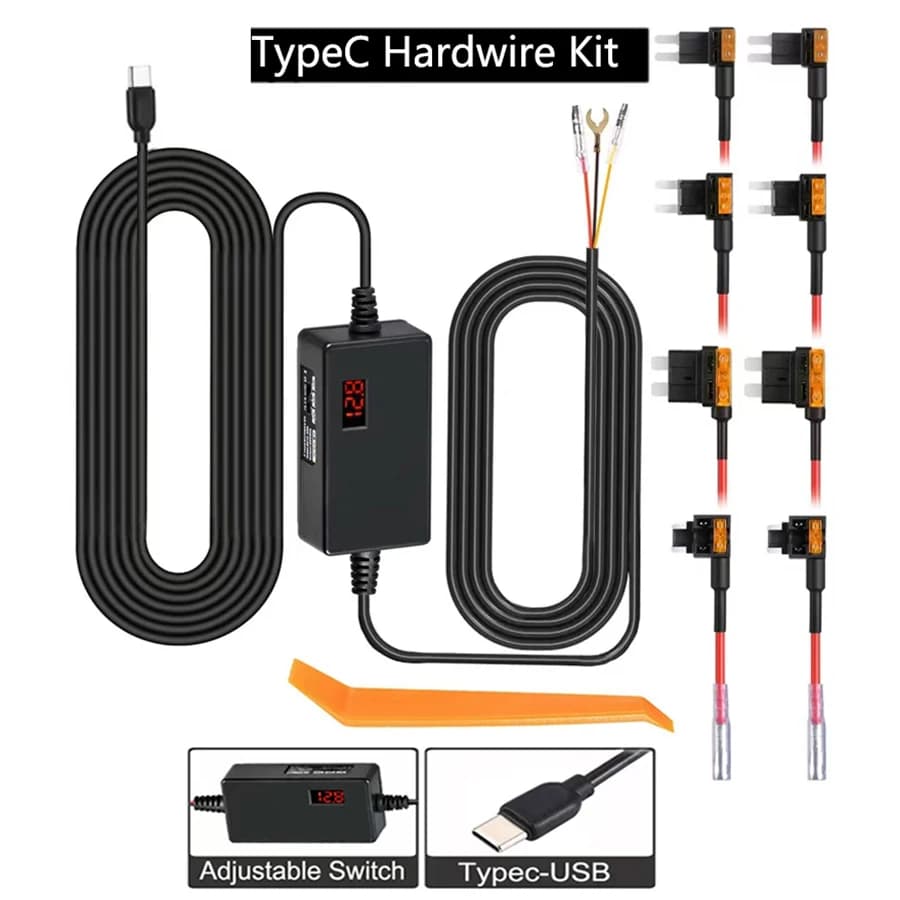 Per VIOFO Tipo C USB 12V 24V a 5V Dash Cam Hardwire Kit Circuito Protezione a bassa tensione per A119MINI2/A229PLUS/A229PRO/A139
