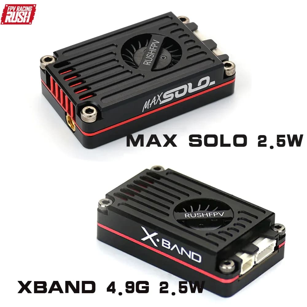 RUSH TANK MAX SOLO 2.5W VTX 5.8GHz / SOLO MAX XBAND 4.9G 2.5W Trasmettitore video con guscio CNC per droni RC FPV fai da te
