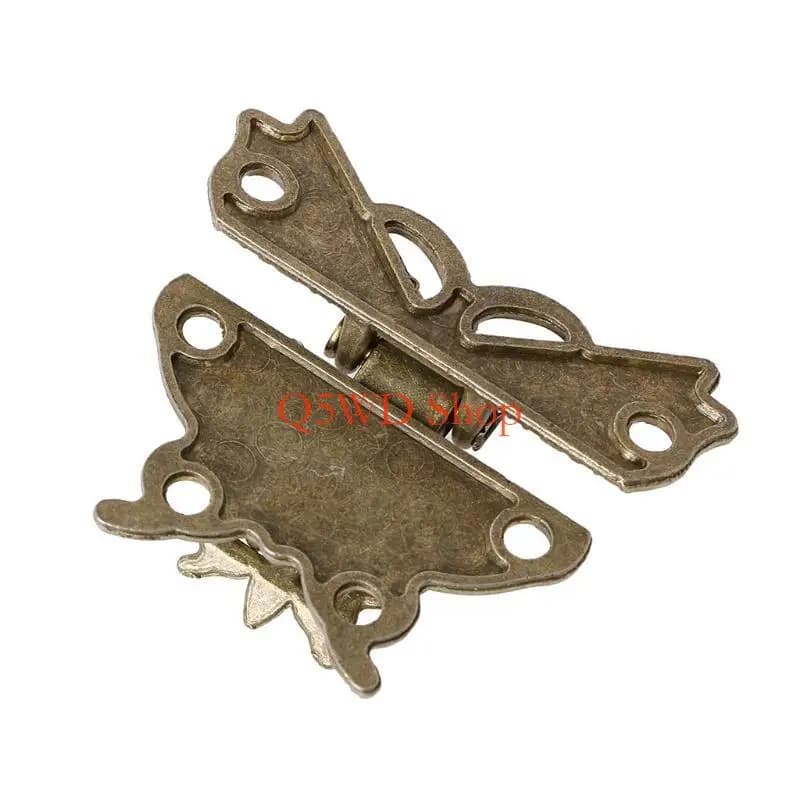 Q5WD for Butterfly Antique Bronze Hasp for Latch Wooden Box Mini Cabinet Buckle Locks