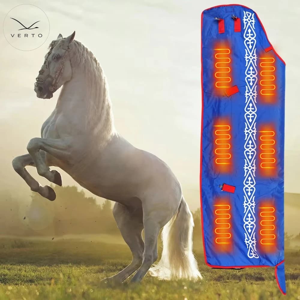 Rechargeable Electric Heated Horse Blanket Winter Rug Equestrian Horse Blanket for Riding Stable Outdoor Warm Protection
