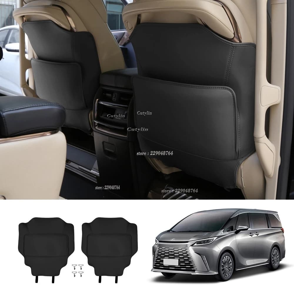 For Lexus LM350H LM500H 2024 2025 leather Car Rear Seat Anti Kick Cover Waterproof Anti-Scratch Backrest Mat Auto Accessories