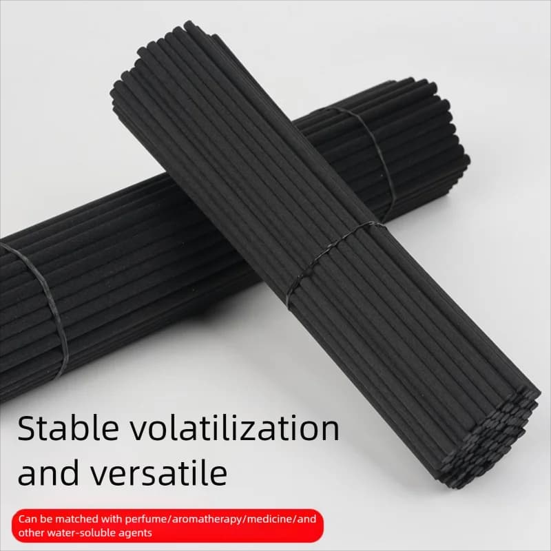 50 Pcs/Pack 3mm*20cm Diffuser Sticks , Fragrance Refill Black Fibre Reed Thick Aromatherapy Diffuser Sticks for Diffuser Oils