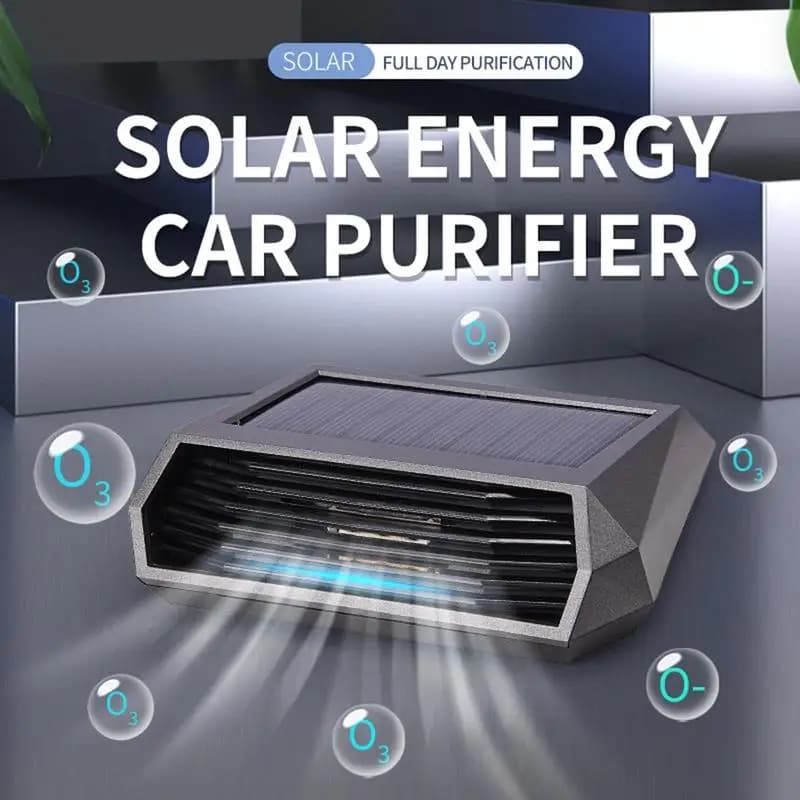 Deodorante per purificatore d'aria portatile solare USB con filtro HEPA generatore di ioni negativi rimozione degli odori fumo accessori per auto