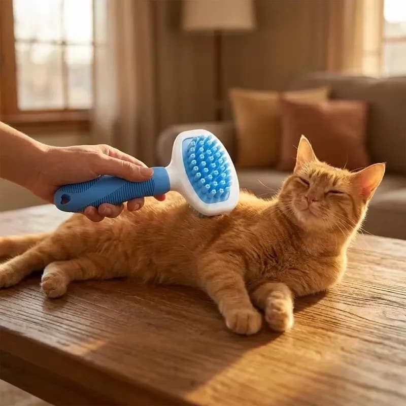 Eco-Friendly Handheld Modern Pet Brush TPR & ABS Material for Dogs and Cats All Seasons Indoor Bathroom Use