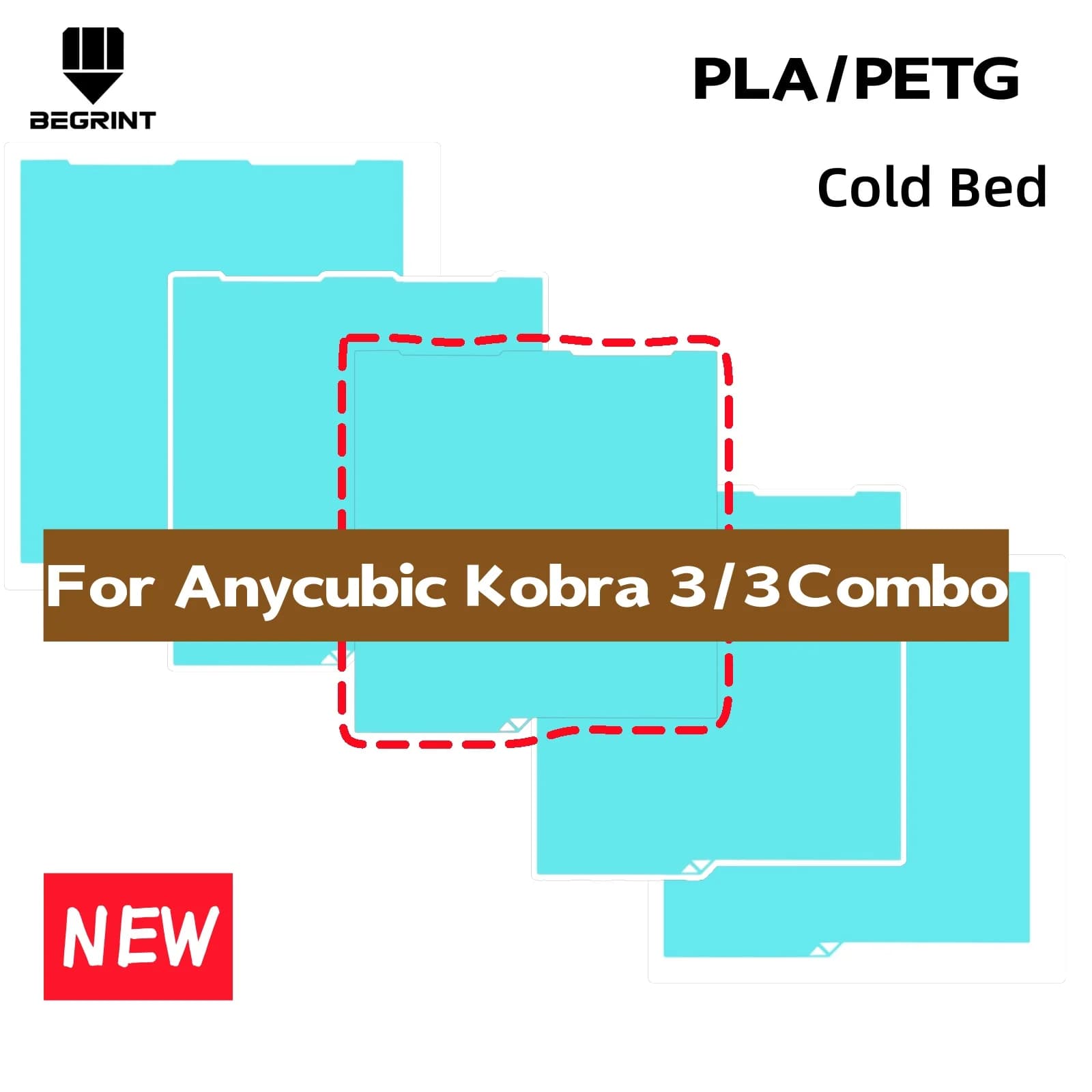 For Anycubic Kobra 3: Combo Construction Plate Refrigerated Glacier Cool (Cold Plate) for Low Temperature PLA PETG Printing, with Strong Adhesion
