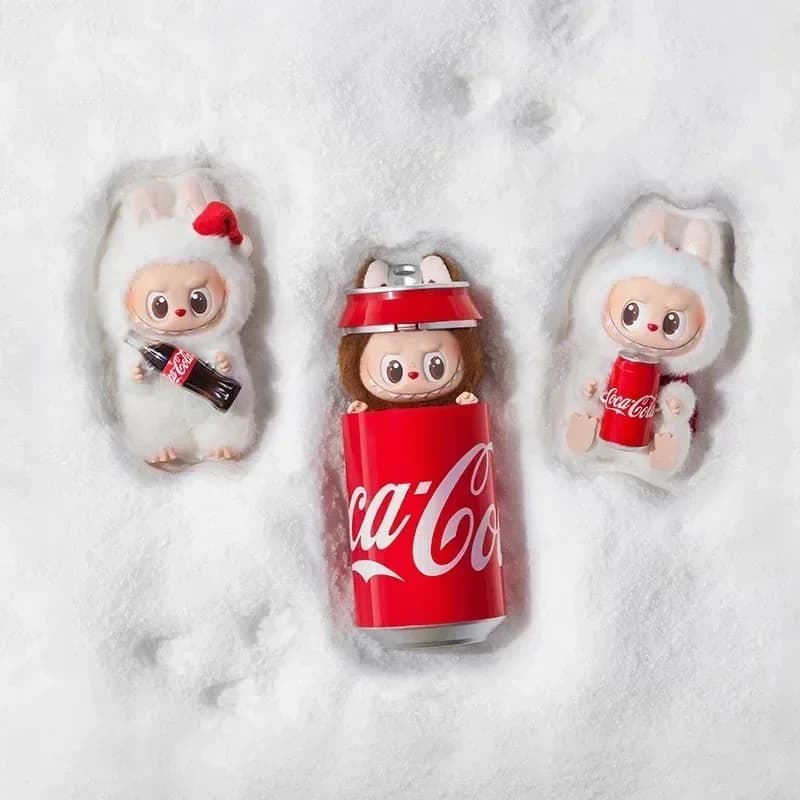POP MART LABUBU THE MONSTERS COCA-COLA Serie Vinile Viso Cieco Scatola Giocattoli Kawaii Anime Action Figure Sorpresa Mistero Box Bambole