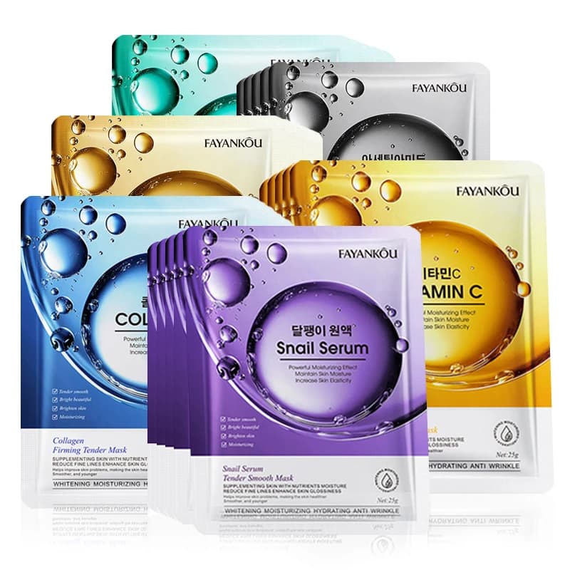 10 pcs Vitamin C Niacinamide Retinol Face Mask Anti Rugs Hydrating Scraper Hydrating Moisturizing Masks For Face Skin Care