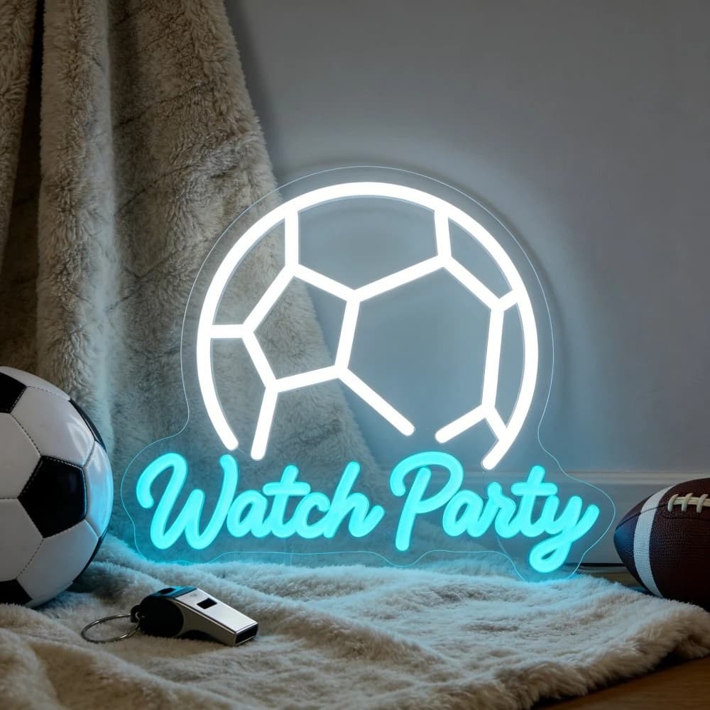 Insegna LED Neon USB Dimmerabile per Feste a Tema Calcio - Decorazione Murale per Tifosi, Sala Giochi, Camera da Letto, Bar, Regalo per Feste