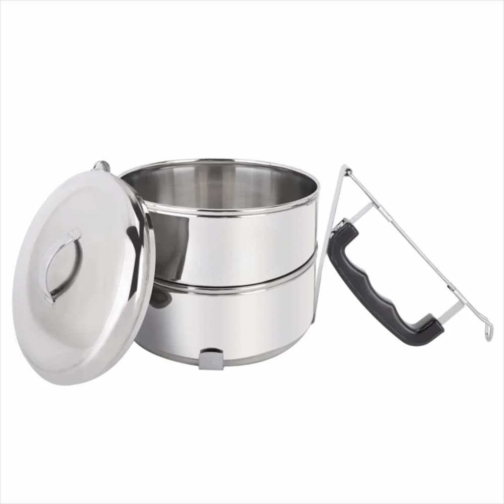 2 Tier/3 Tier Stainless Steel Lunch Box Stackable Design Round Shape Thermal Food Container Insulated Lunch Container For Adults