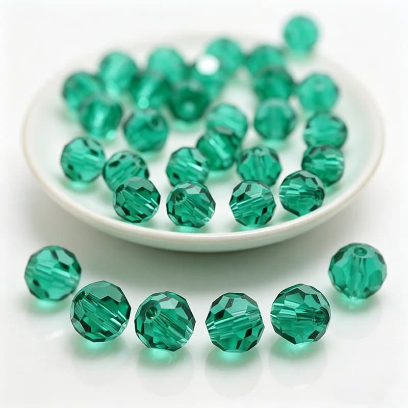 Peacock Green Round 4mm 6mm 8mm 10mm Glass Crystal Beads DIY Jewelry Accessories Faceted Football Loose beads