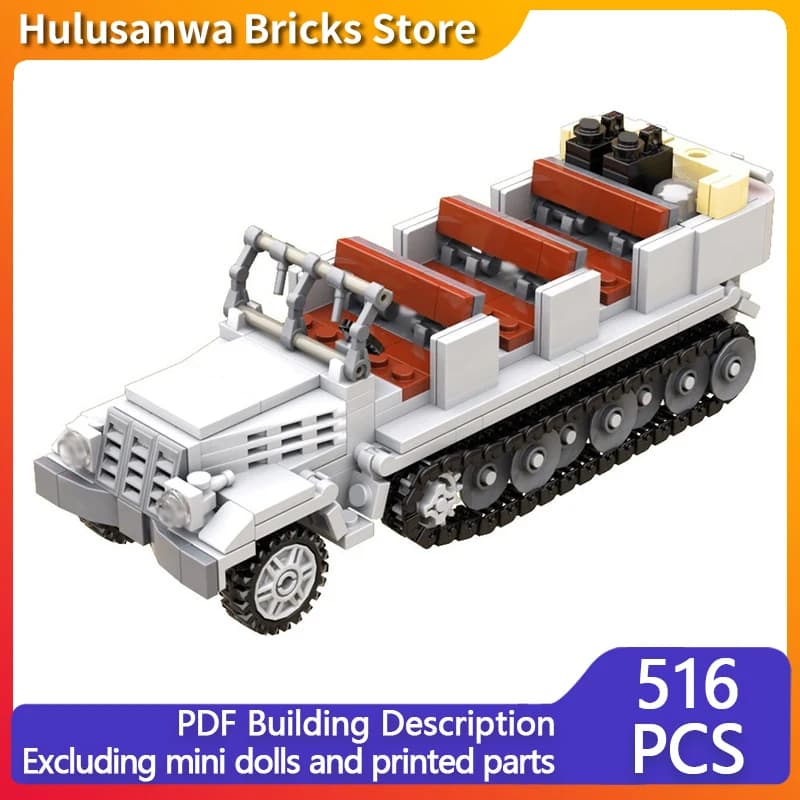 German Vehicle Sd. Kfz. 7 Model MOC Building Bricks War Equipment Modular Technology Gift Holiday Assemble Children Toy Suit