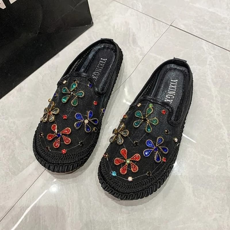 Summer Breathable Mesh Slip On Flats Women Casual Loafers Korean Style Lazy Driving Shoes Versatile Sandals