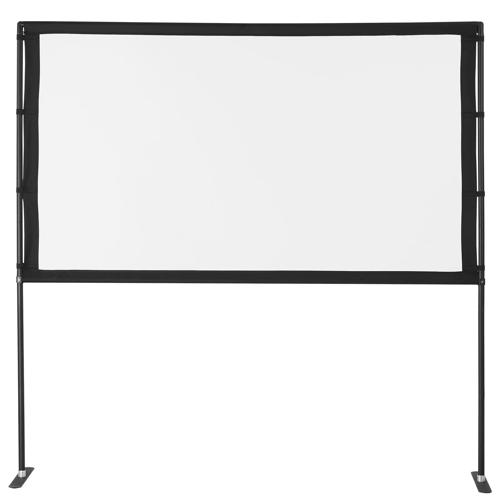 Schermo per Proiettore con 2 Supporti 80 Pollici 160 ° Schermo cinematografico grandangolare 4K HD 16:9