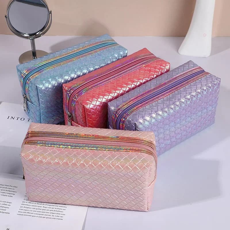Borsa per cosmetici da viaggio grande per donna Organizzatore per trucco in pelle Borse per kit da toilette femminile Custodia per trucco Custodia per trucco Scatola per trucco da donna