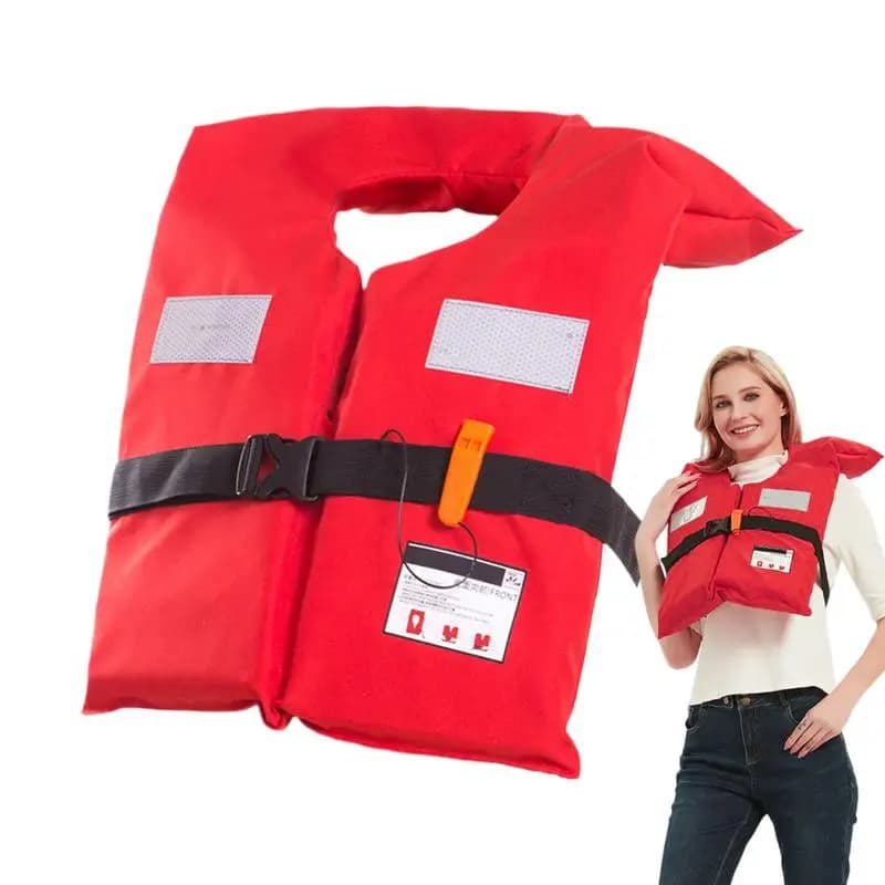 Giubbotti di salvataggio Giacca da allenamento galleggiante Giacca galleggiante regolabile con fischietto per lezioni di allenamento per il nuoto Pesca Kayak Lago