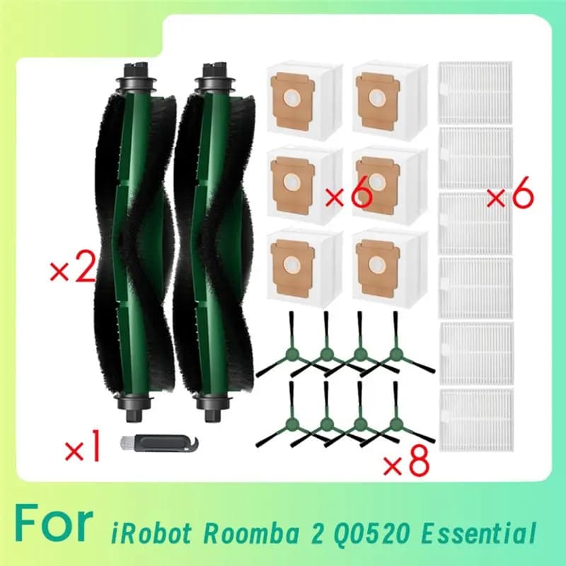 Removable For Irobot Roomba 2 Q0520 Essential Vacuum Cleaner Accessories Roller Side Brush Filter Mop Pad Dust Bag