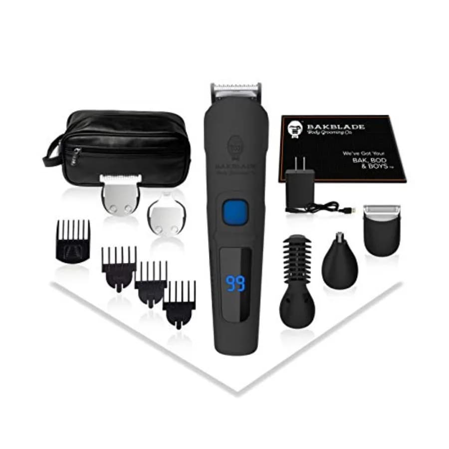 Kit di Cura Maschile 11-in-1 - Bodbarber - Regolabarba Elettrico per Uomo, Trimmer per Zona Inguinale, Corpo, Naso e Orecchie