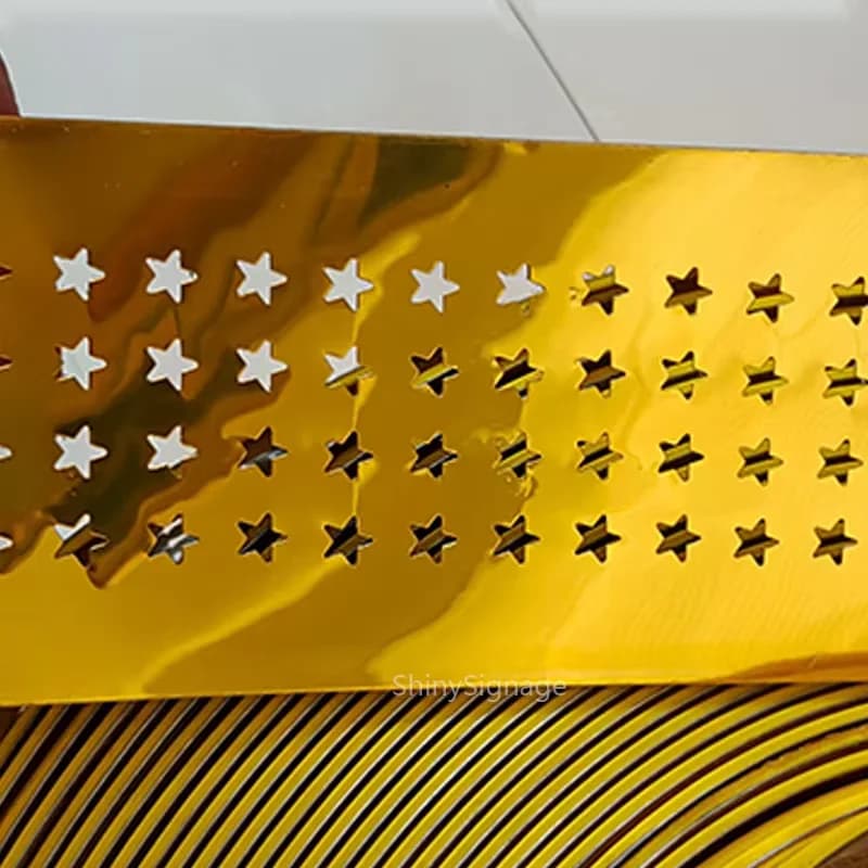 Star Side Light Aluminum Plate Perforated Channel Letter Strip With Pentagram Holes Handmade Illuminated Sign-Making Material