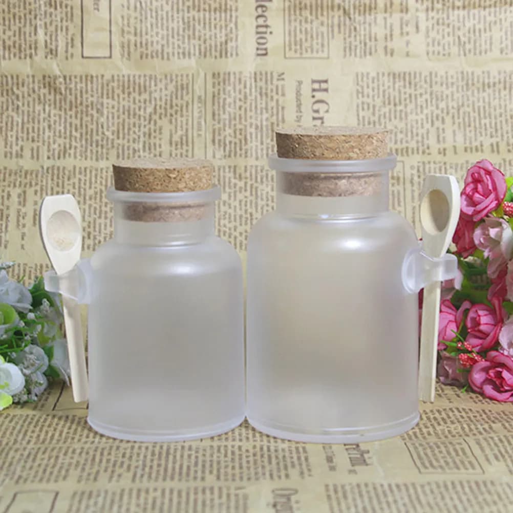 Bath Salt Bottles 3 Piece Frosted ABS Plastic Storage Set for Spices Skincare DIY Refillable Containers
