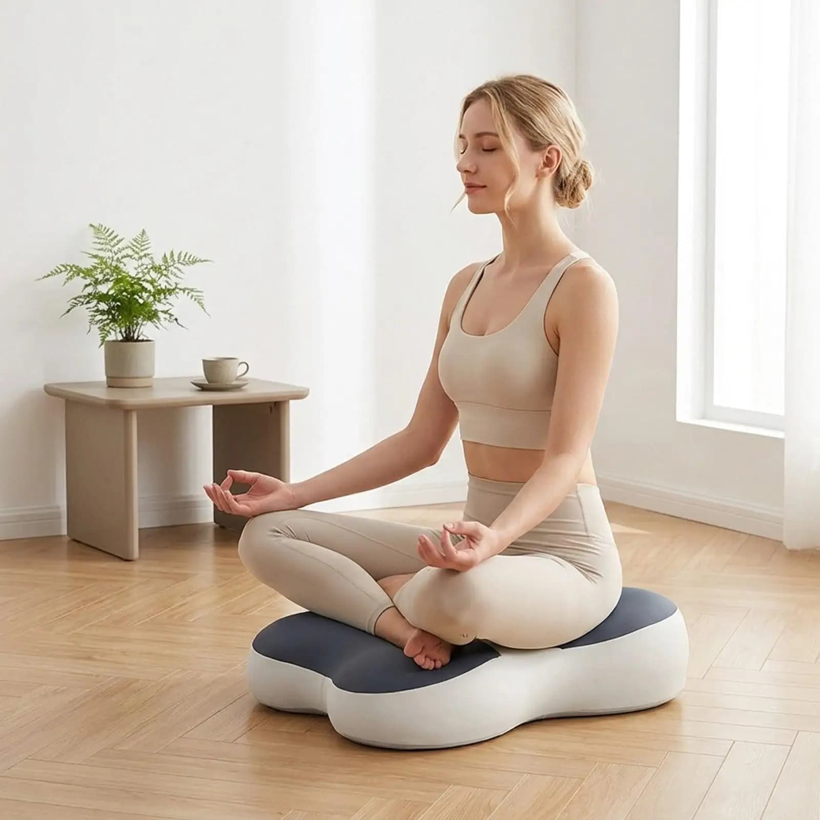 Non Slip Breathable Meditation Cushion Memory Foam Floor Mat Ergonomic Sitting Pad Washable Cover Yoga Accessories for Home Tea