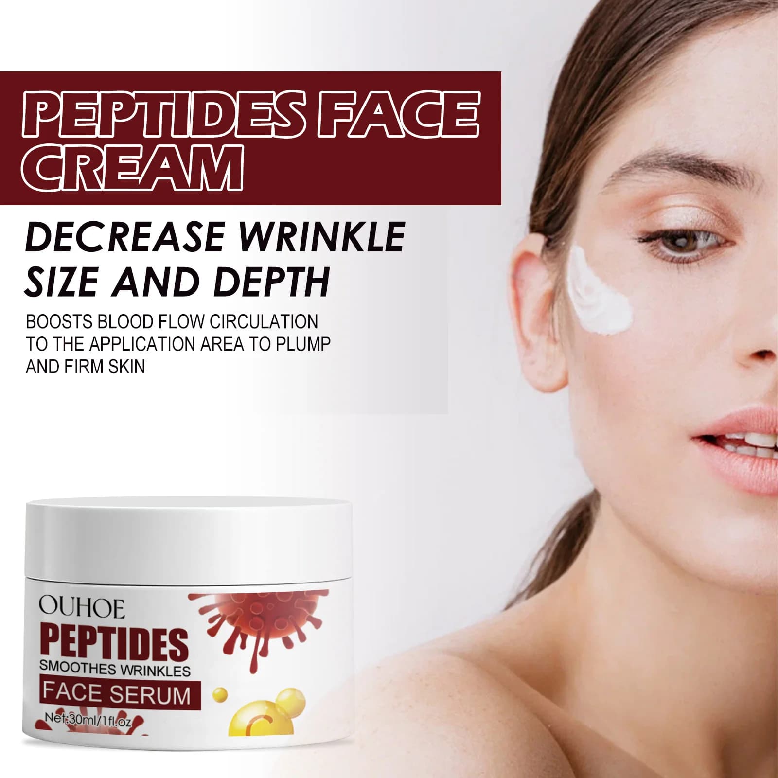 Crema Viso al Peptide Antirughe, Anti-Età, Rassodante, Schiarente, Riparatrice, Idratante, Prodotto per la Cura della Pelle del Viso