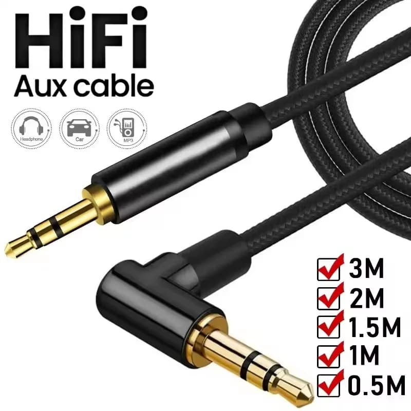 Cavo AUX da 3,5 mm, cavo audio jack maschio-maschio, cavo intrecciato per altoparlanti, cuffie, auto, laptop, adattatori stereo Hi-Fi.