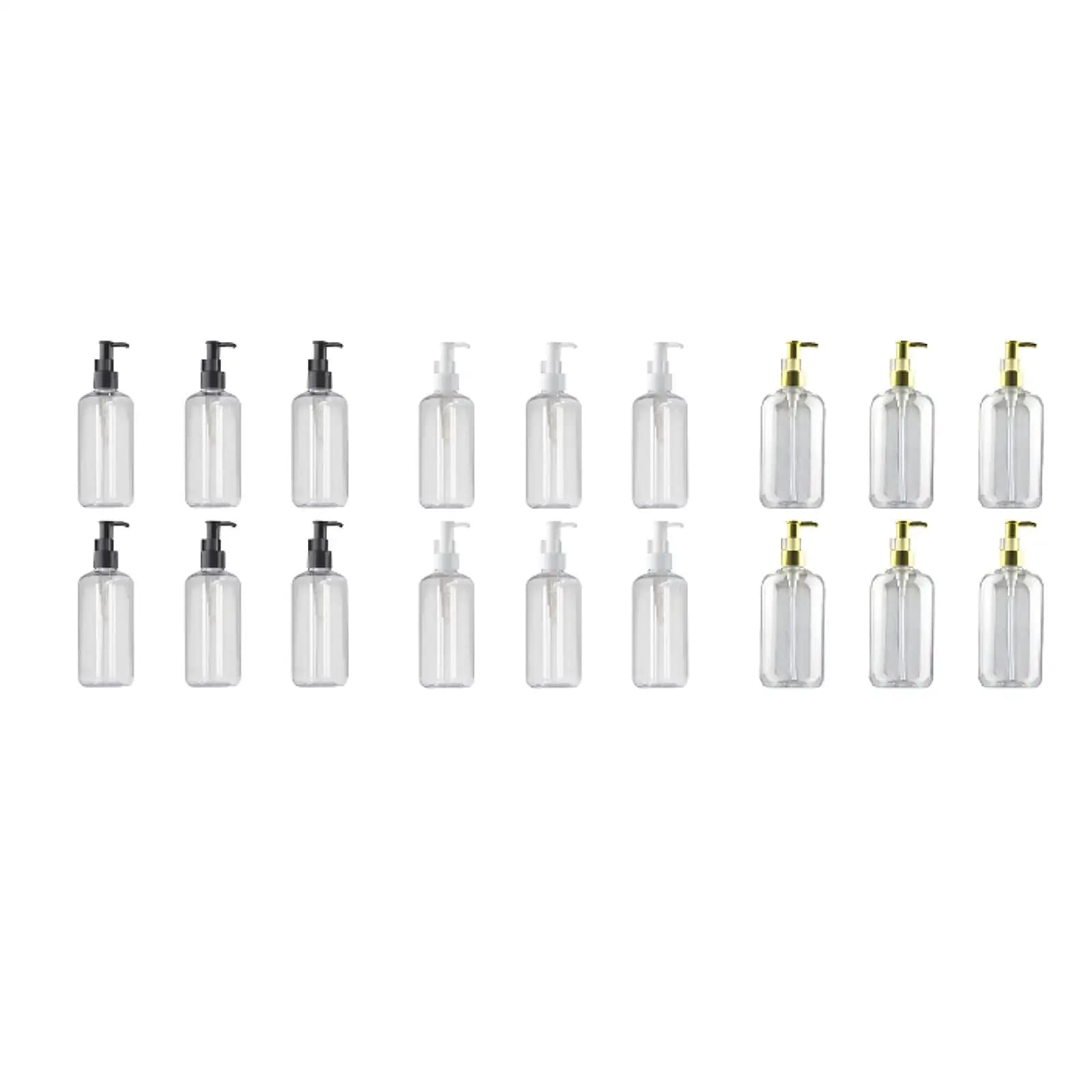 Dispenser di sapone portatile da 6 pezzi, flacone con pompa per shampoo e balsamo da 500 ml, dispenser ricaricabile per dormitorio, bagno