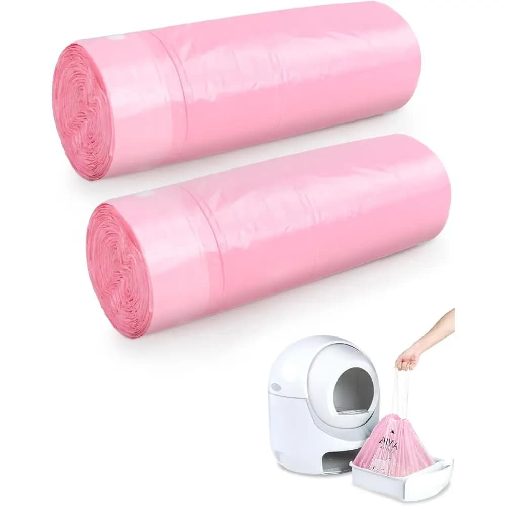 40 Count Cat Litter Box Liners, Heavy-Duty, Extra Thick, Pink
